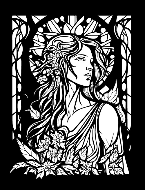 Stained Glass Beauties Coloring Book — Figgy Designs