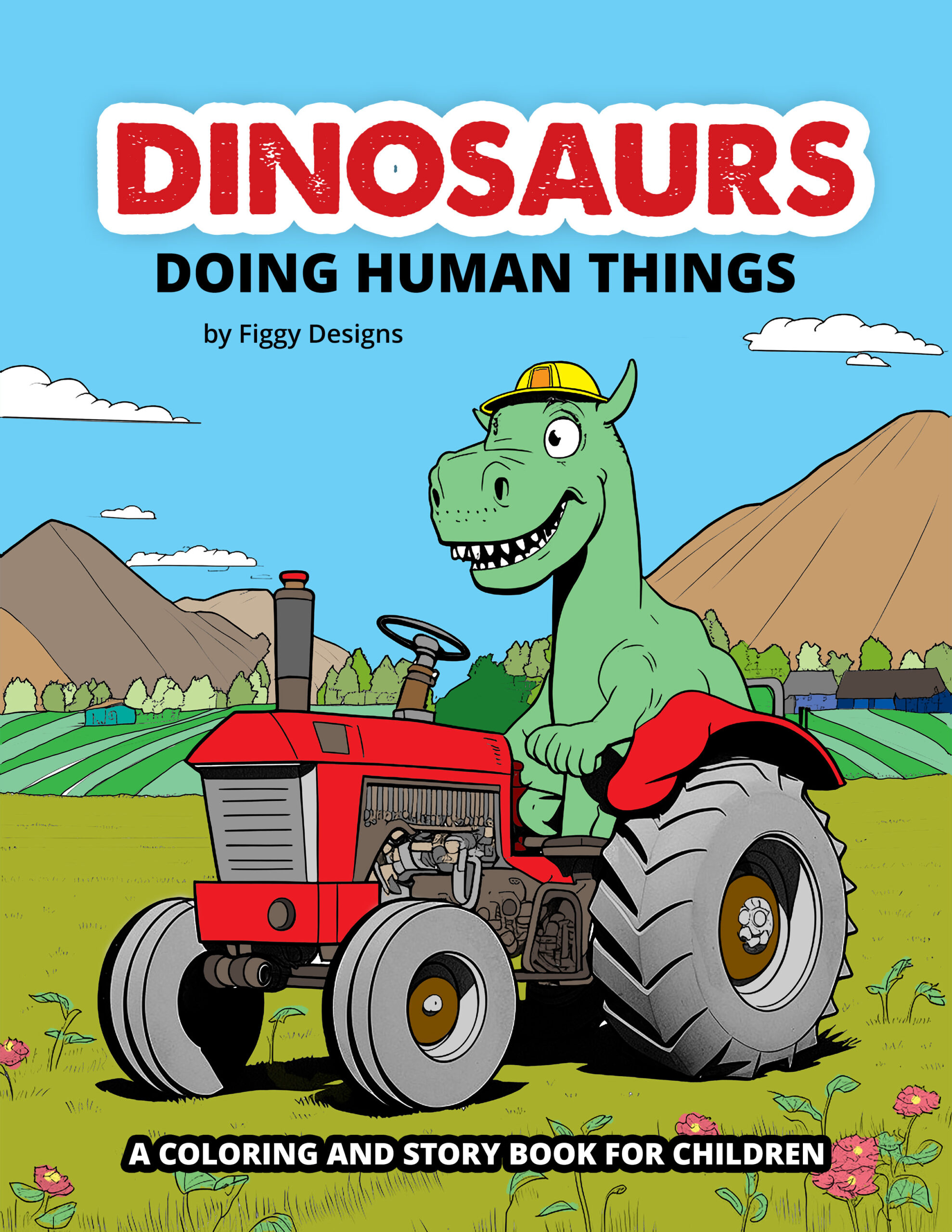 Dinosaurs Doing Human Things Coloring Book — Figgy Designs