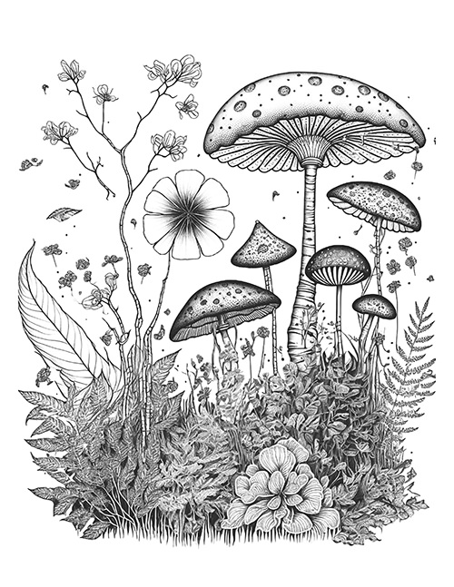 Forest Mushrooms Coloring Book — Figgy Designs