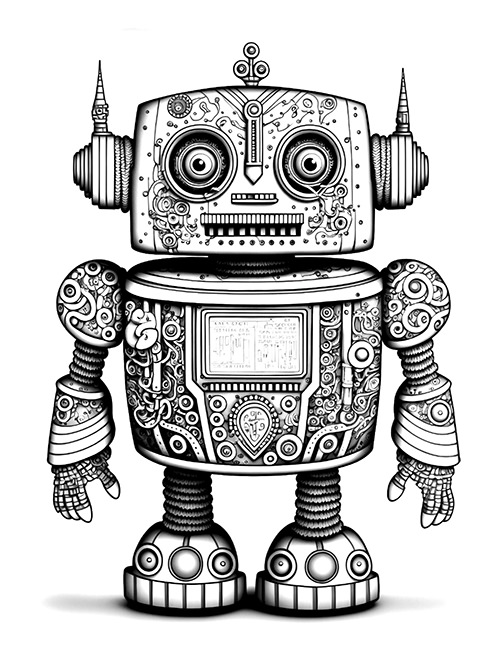 Robot Coloring Book — Figgy Designs