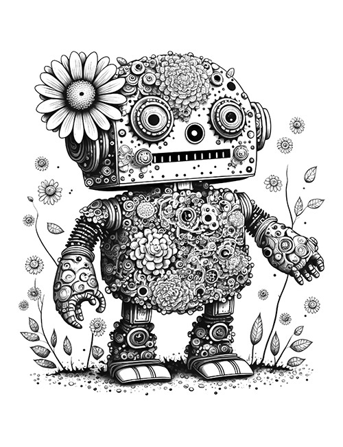 Robot Coloring Book — Figgy Designs
