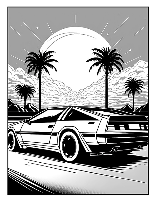 Synthwave Coloring Book — Figgy Designs