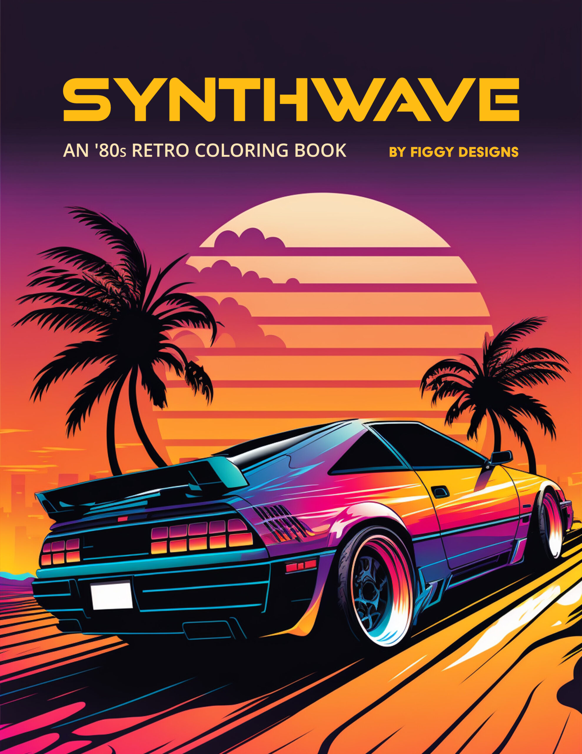 Synthwave 80s Retro Coloring Book
