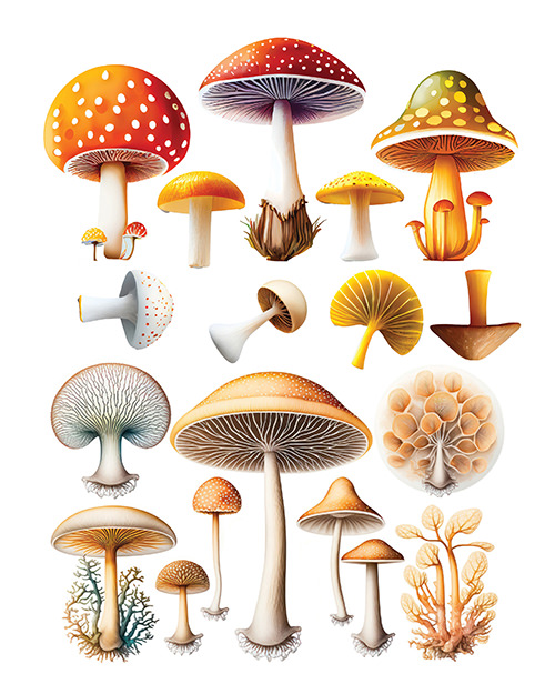 Cut Out and Collage: Plants and Mushrooms — Figgy Designs