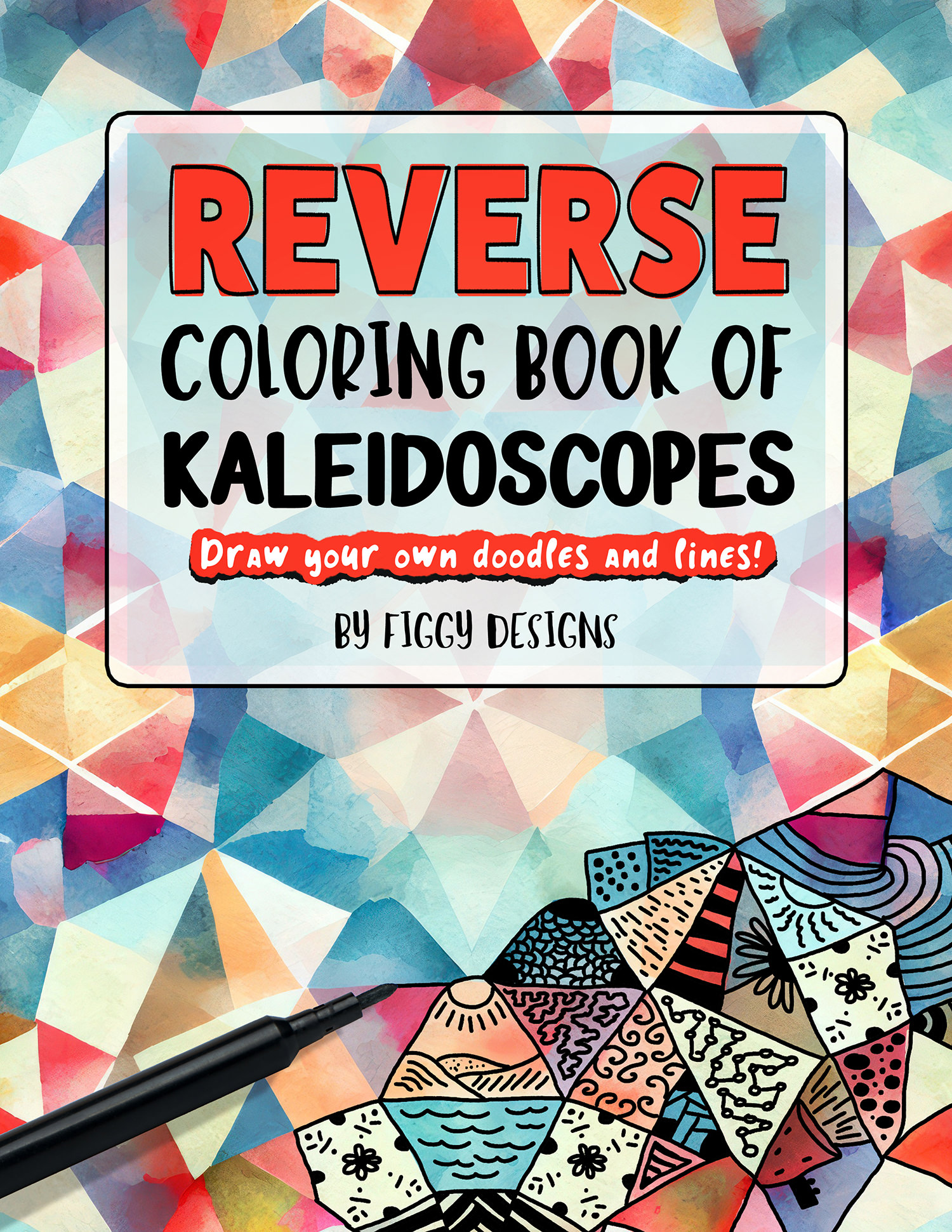 Kaleidoscope Reverse Coloring Book