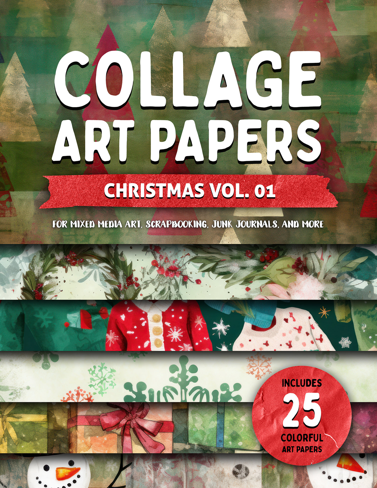 Collage Art Papers: Christmas Vol. 01