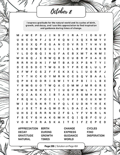 Daily Affirmations Word Search Puzzle Book