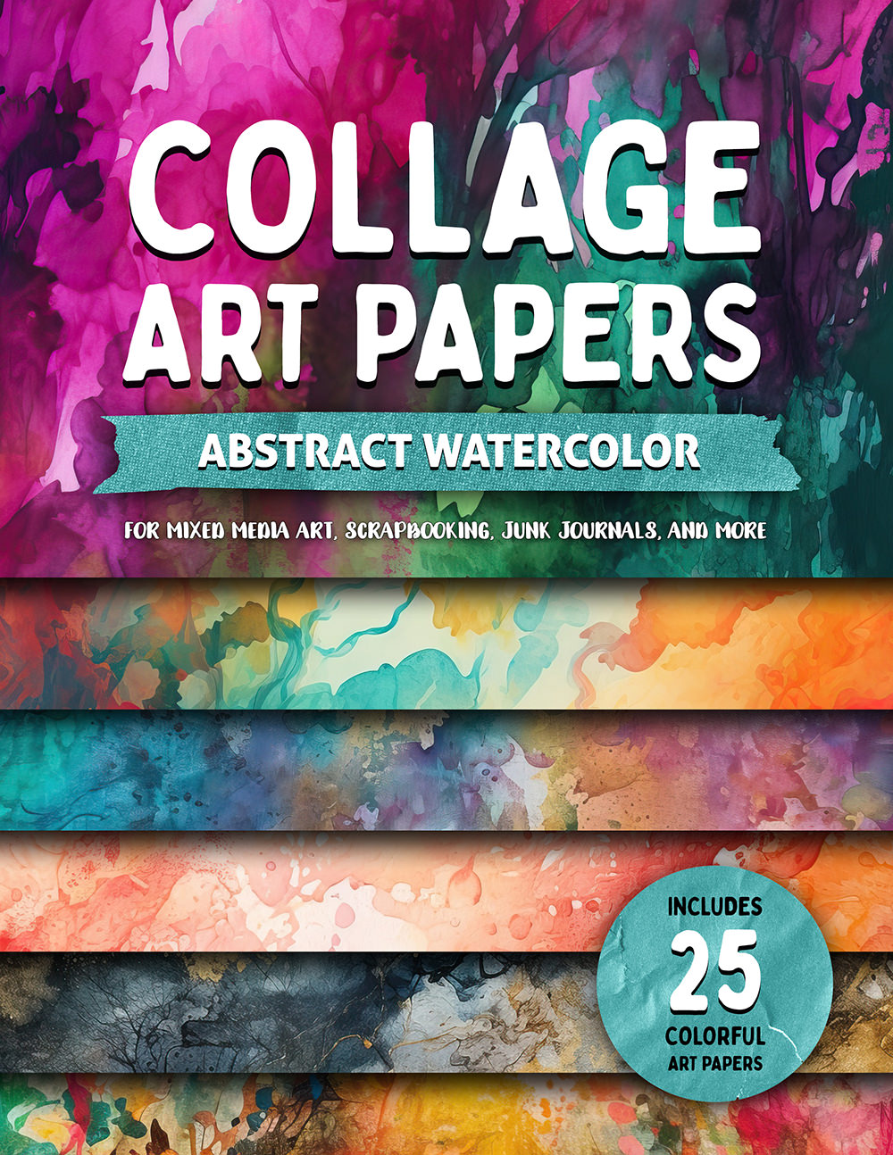 Collage Art Papers: Abstract Watercolor