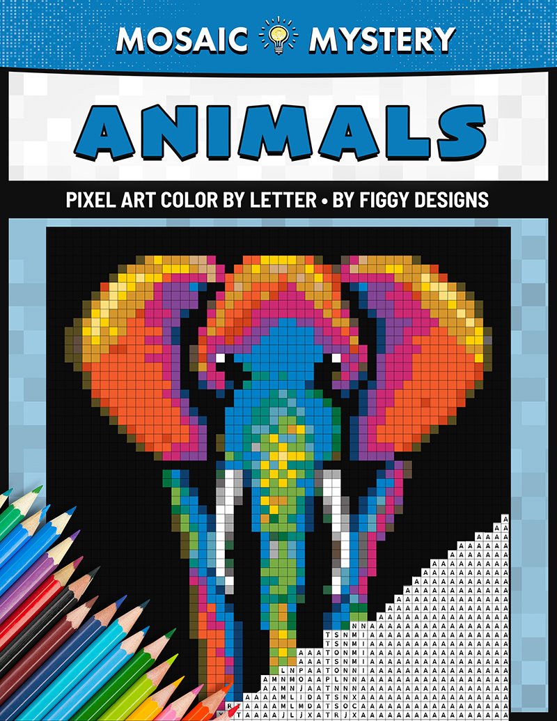 Mosaic Mystery Animals Coloring Book