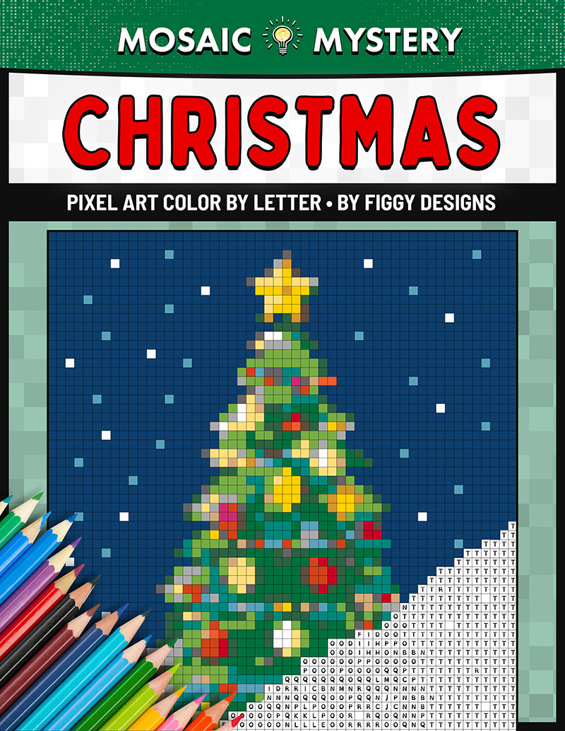 Mosaic Mystery Christmas Coloring Book