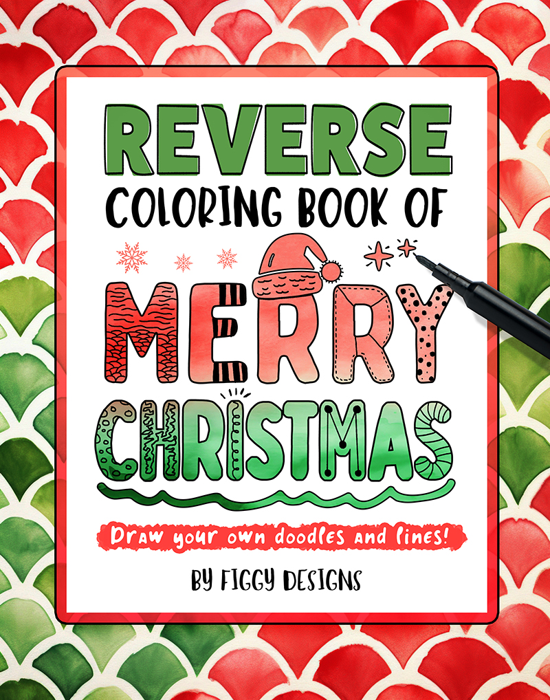 Reverse Coloring Book of Merry Christmas